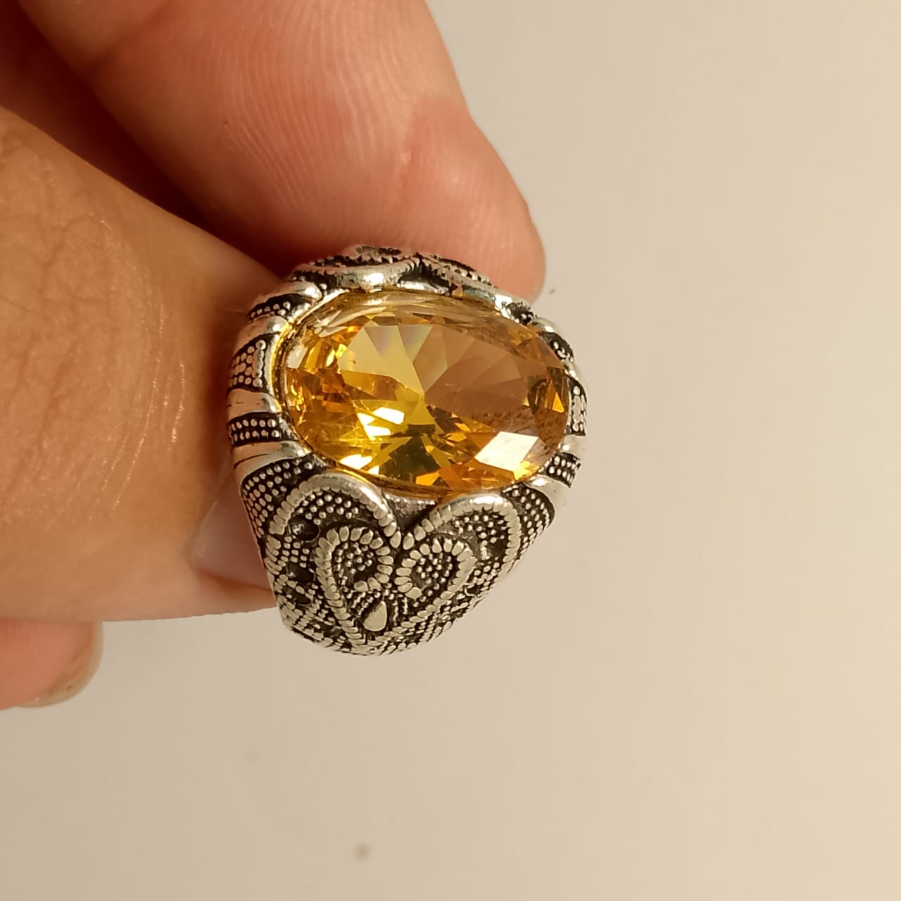 10 Carats Pukhraj Ring | Step Cut | Golden Yellow Pukhraj