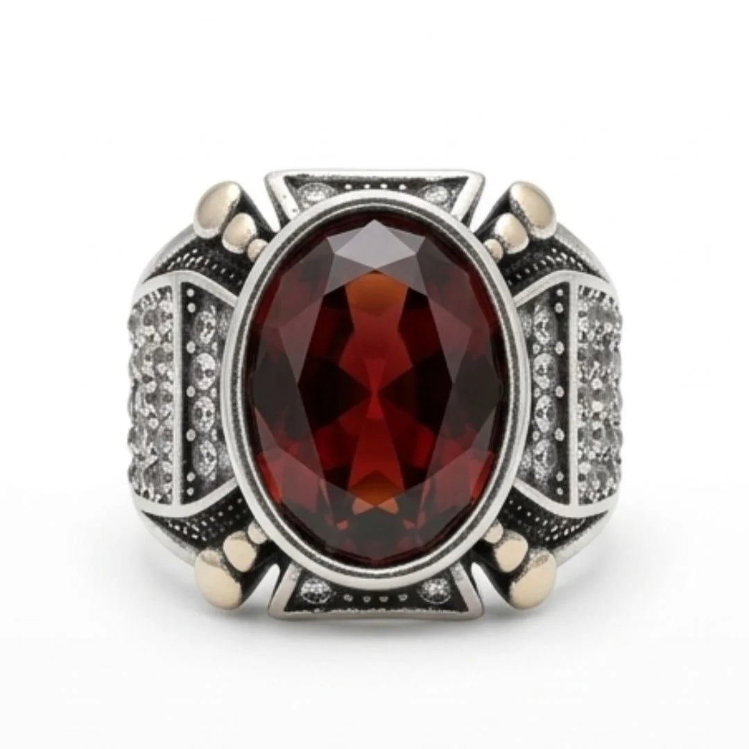 Yaqoot Ring | Step Cut Ruby | Turkish Style Ring