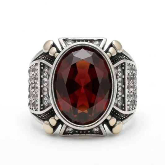 Yaqoot Ring | Step Cut Ruby | Turkish Style Ring