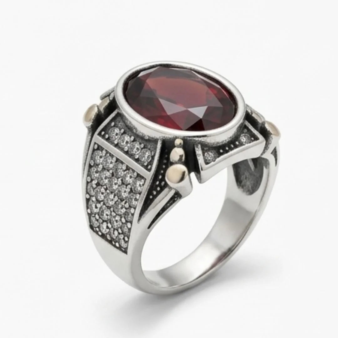 Yaqoot Ring | Step Cut Ruby | Turkish Style Ring