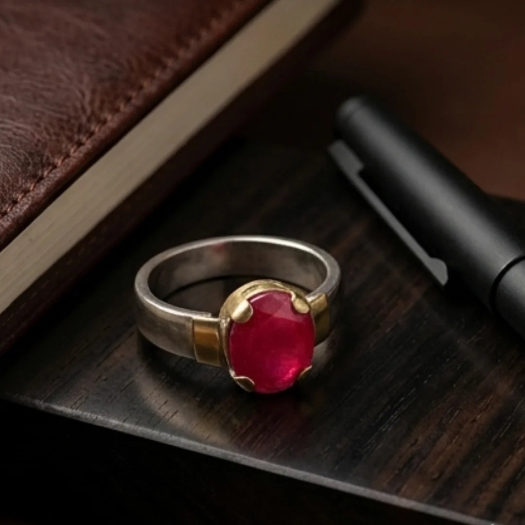 Yaqoot Ring | Step Cut Ruby | Turkish Style Ring | CODE R-21