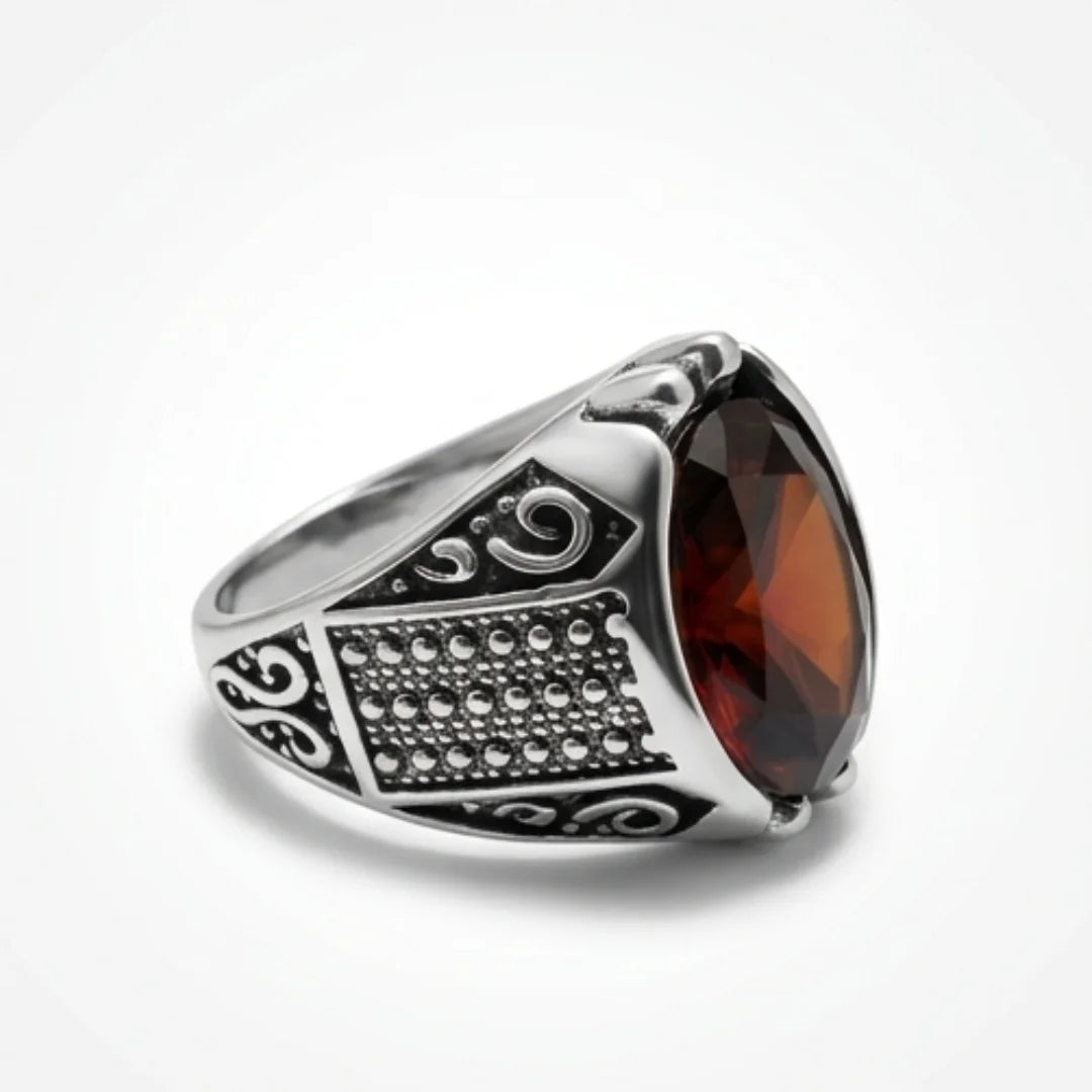 Yaqoot Ring | Step Cut Ruby Ring | Turkish Style Ring