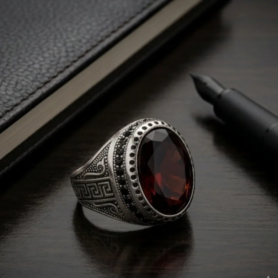 Yaqoot Ring | Step Cut Ruby | Turkish Style Ring | CODE R-22