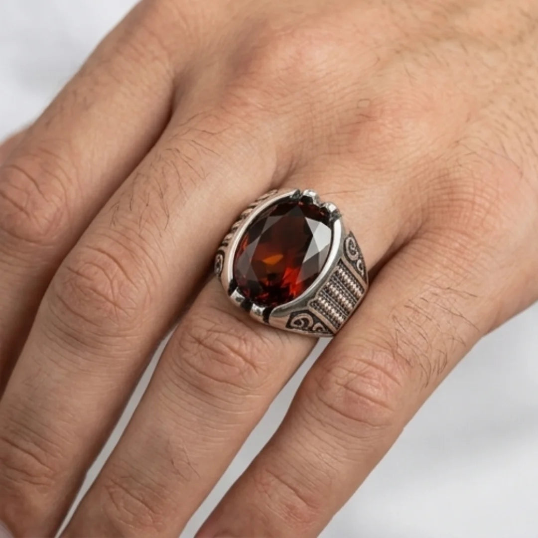 Yaqoot Ring | Step Cut Ruby Ring | Turkish Style Ring