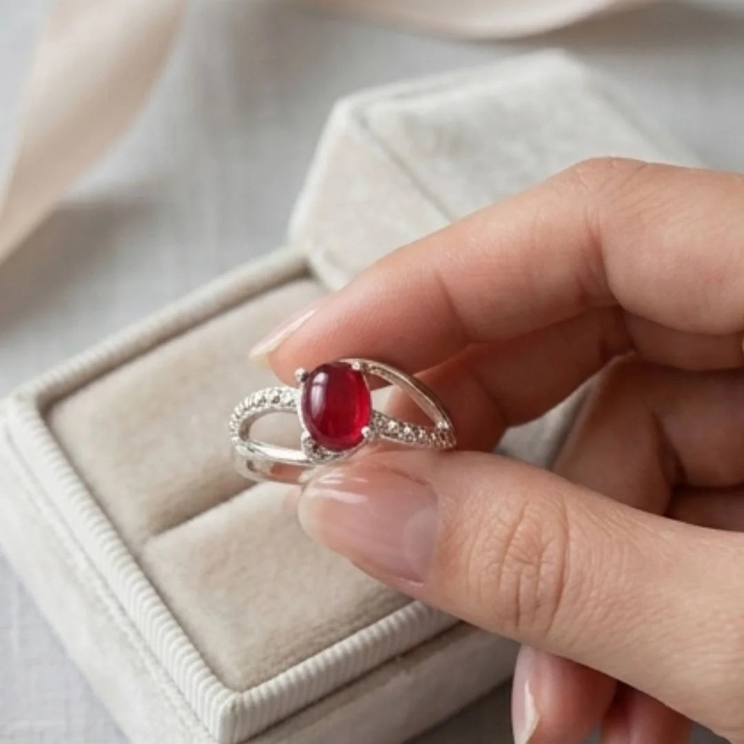 Yaqoot Ring | Female Ruby Ring | Italian Style Ring