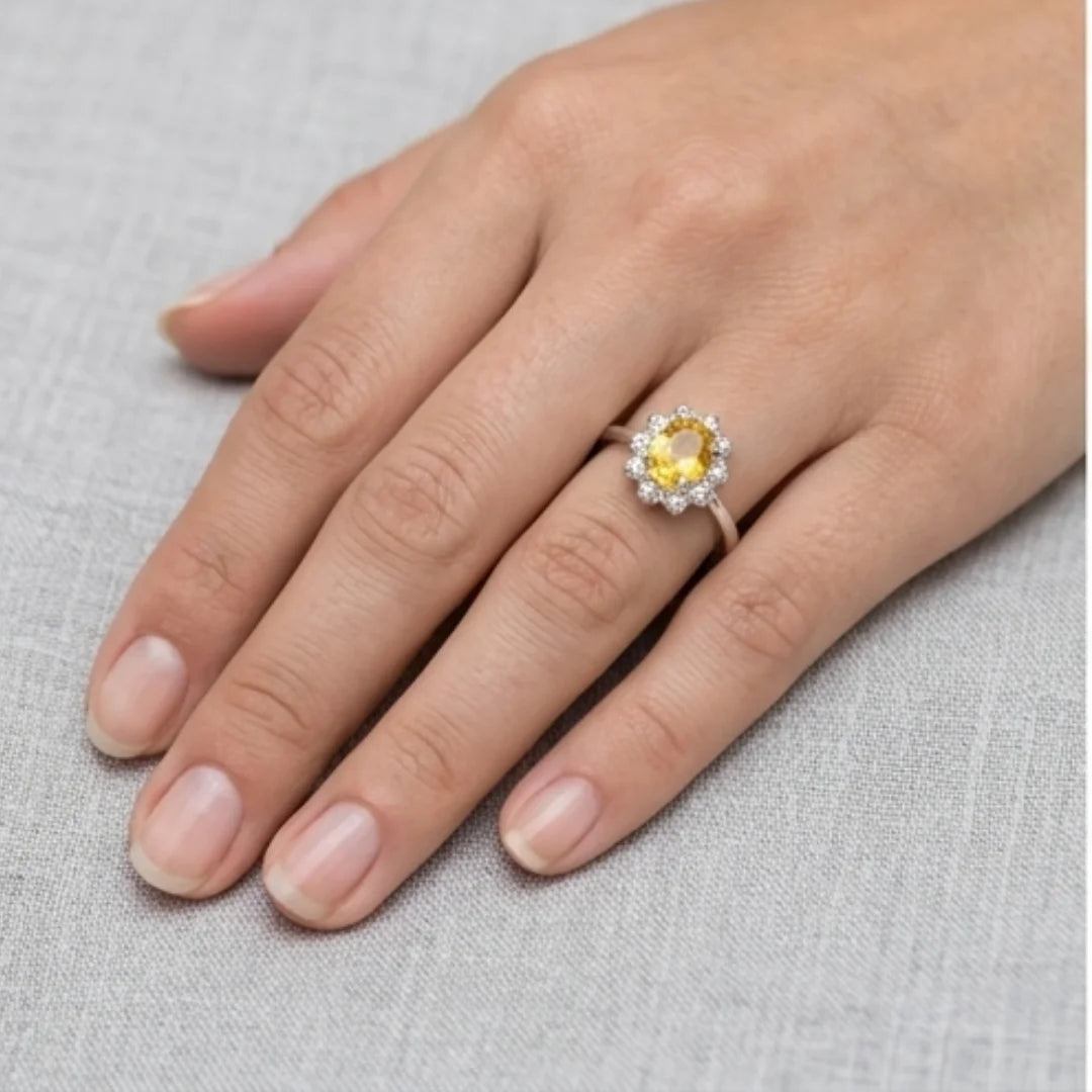 Pukhraj Female Ring | Diamond Shape Step Cut | CODE P22