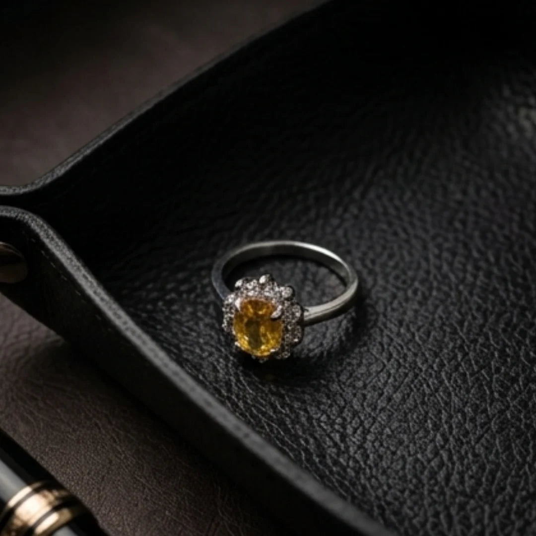Pukhraj Female Ring | Diamond Shape Step Cut | CODE P22