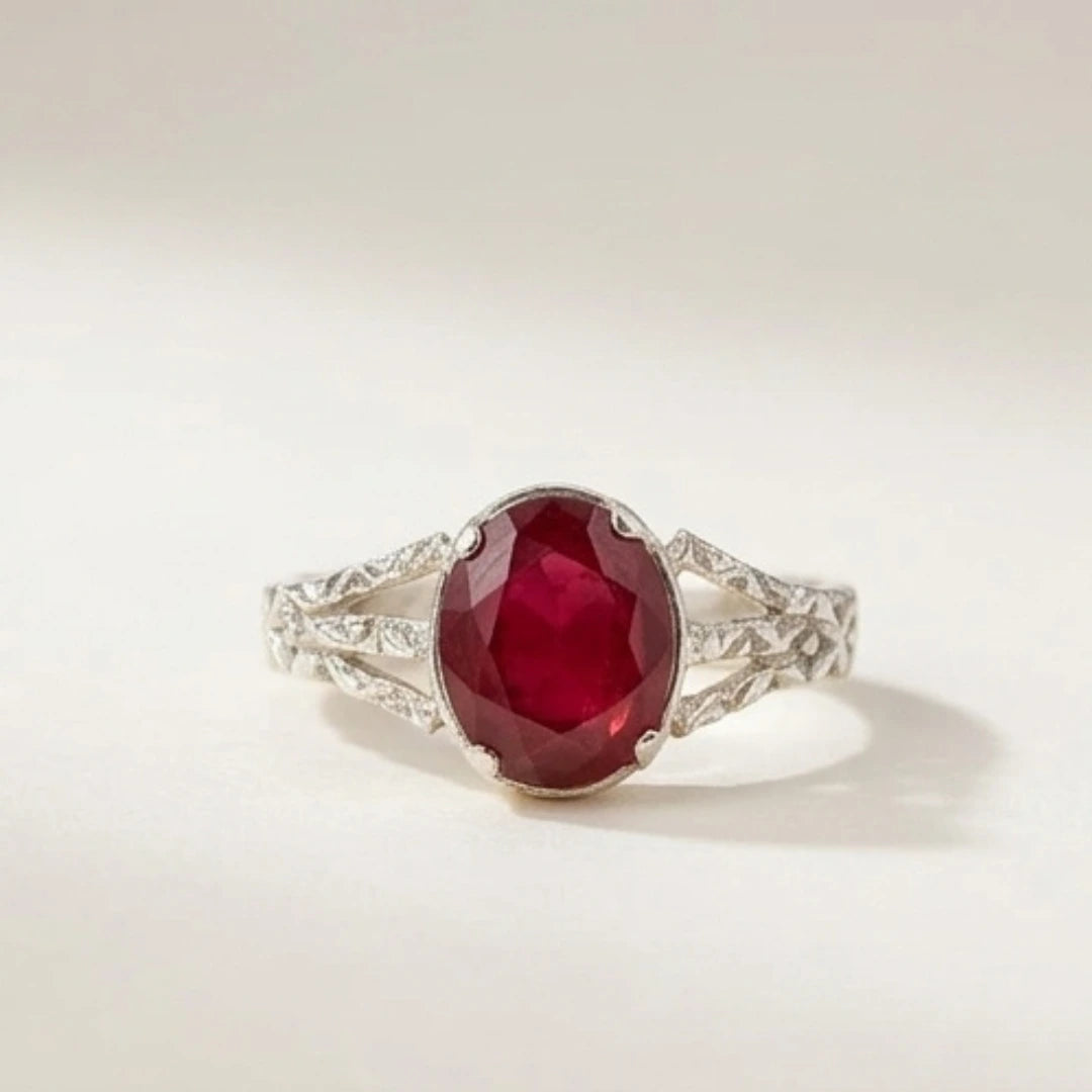 Ruby Female Ring | Step Cut | Yaqoot Ring | CODE R05