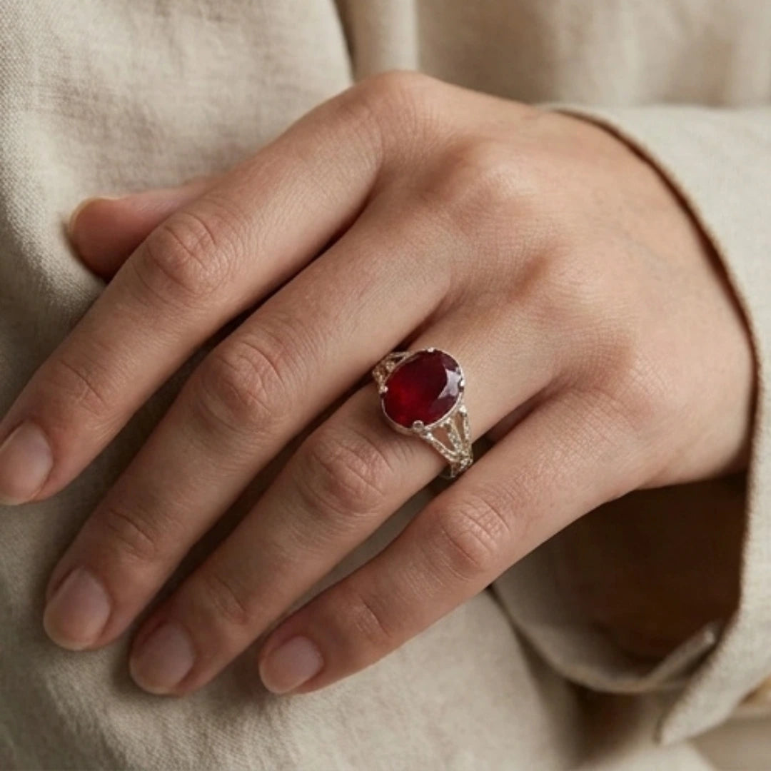 Ruby Female Ring | Step Cut | Yaqoot Ring | CODE R05