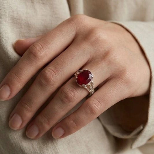 Ruby Female Ring | Step Cut | Yaqoot Ring | CODE R05