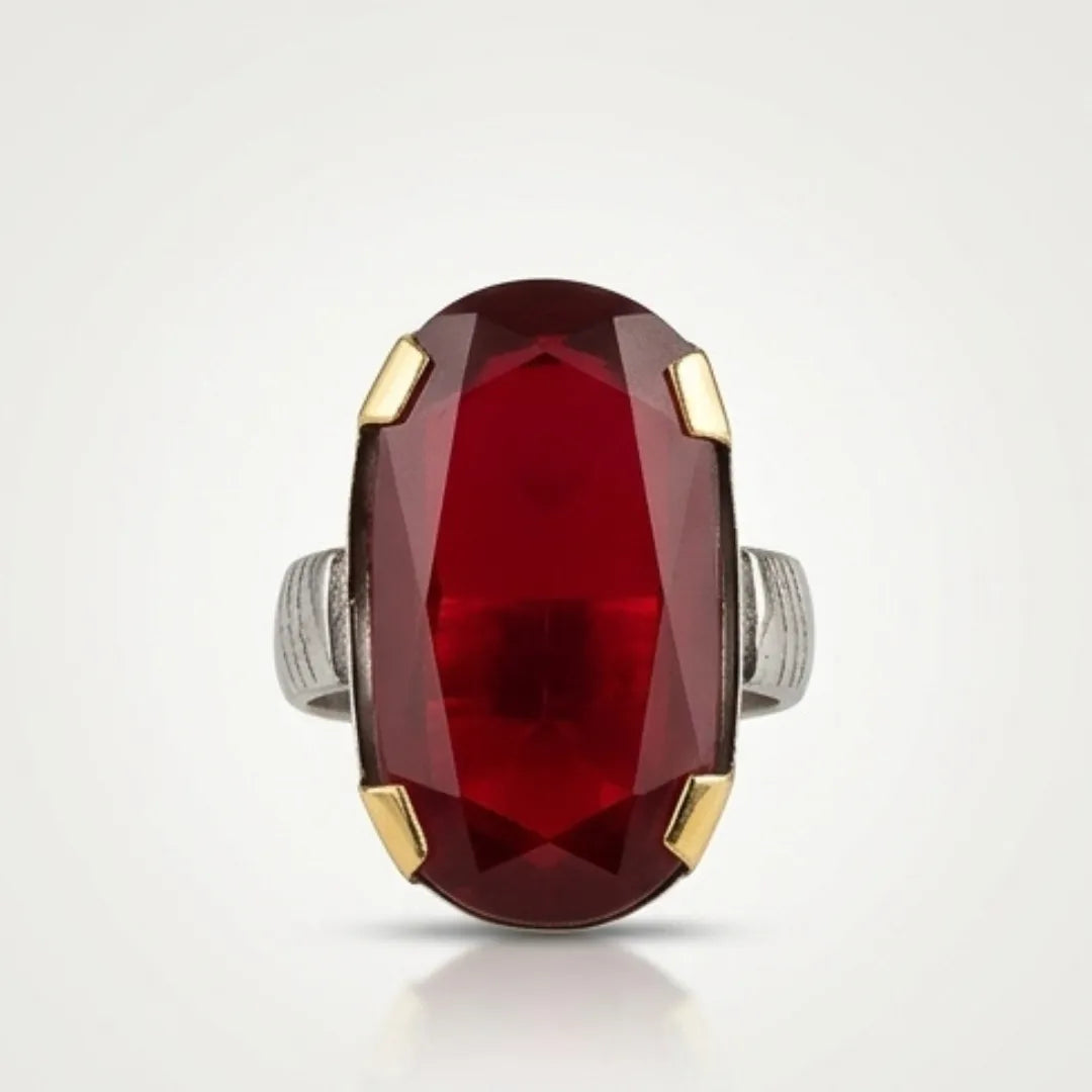 Yaqoot Ring | Step Cut Ruby | Turkish Style Ring