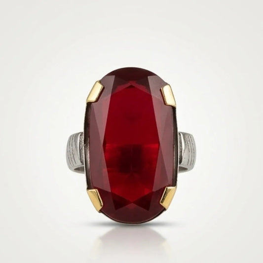 Yaqoot Ring | Step Cut Ruby | Turkish Style Ring