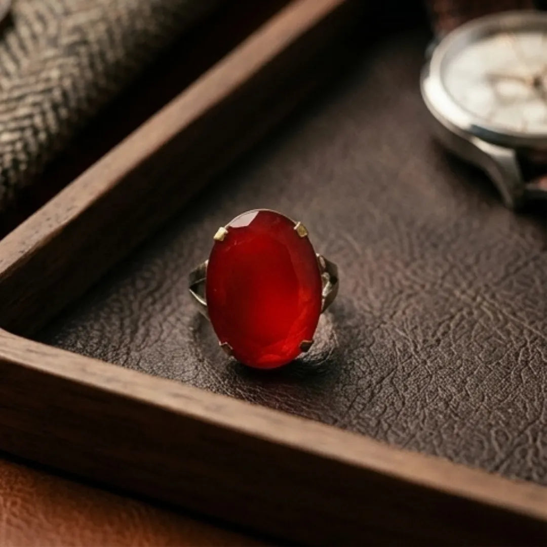 Yaqoot Ring | Step Cut Ruby | Turkish Style Ring