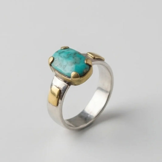 Natural Iranian Firoza (Turquoise) Ring – 5 Carat Unisex | LuckyStar Gemstone