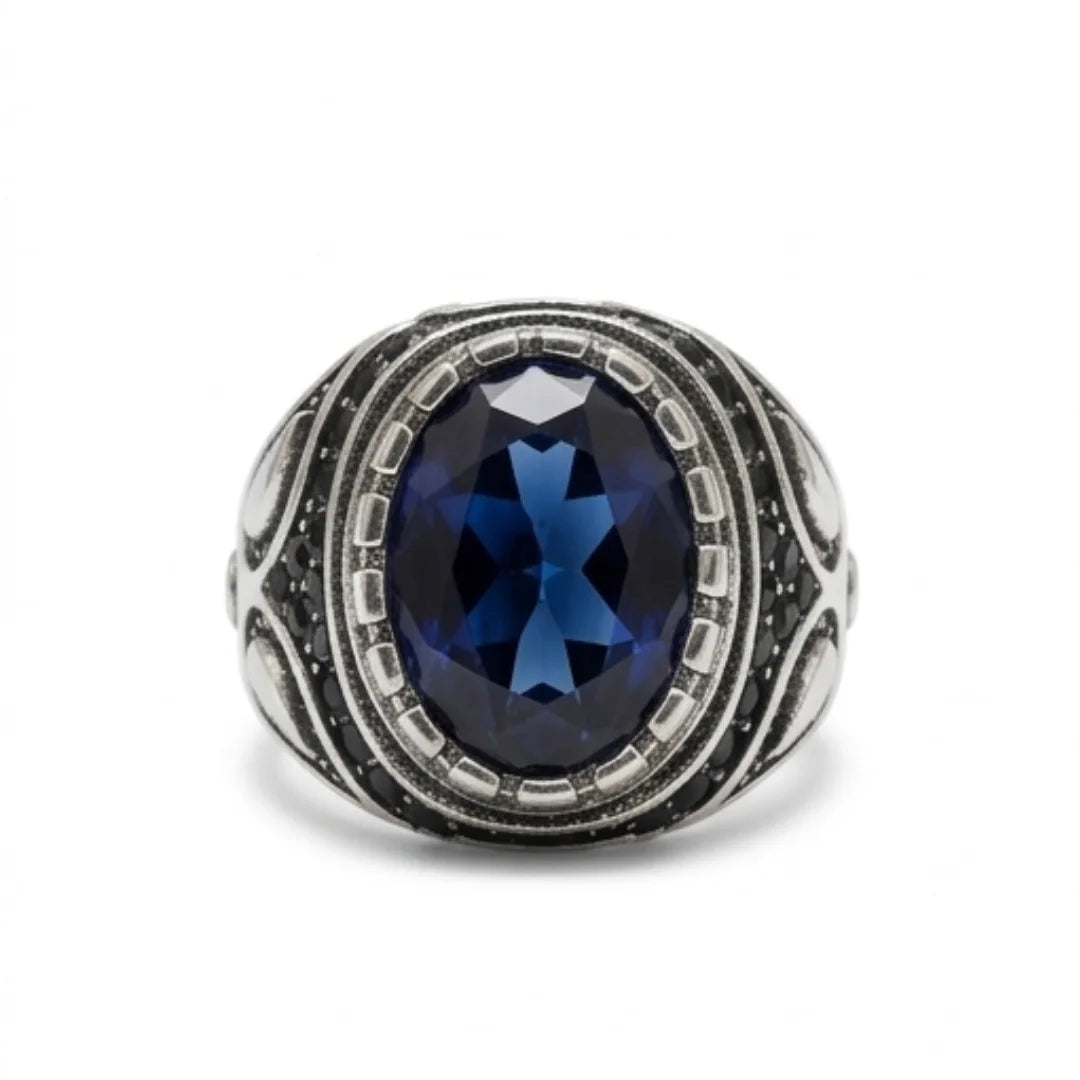 13 Carat Neelam Ring | Step Cut | Turkish Style Ring