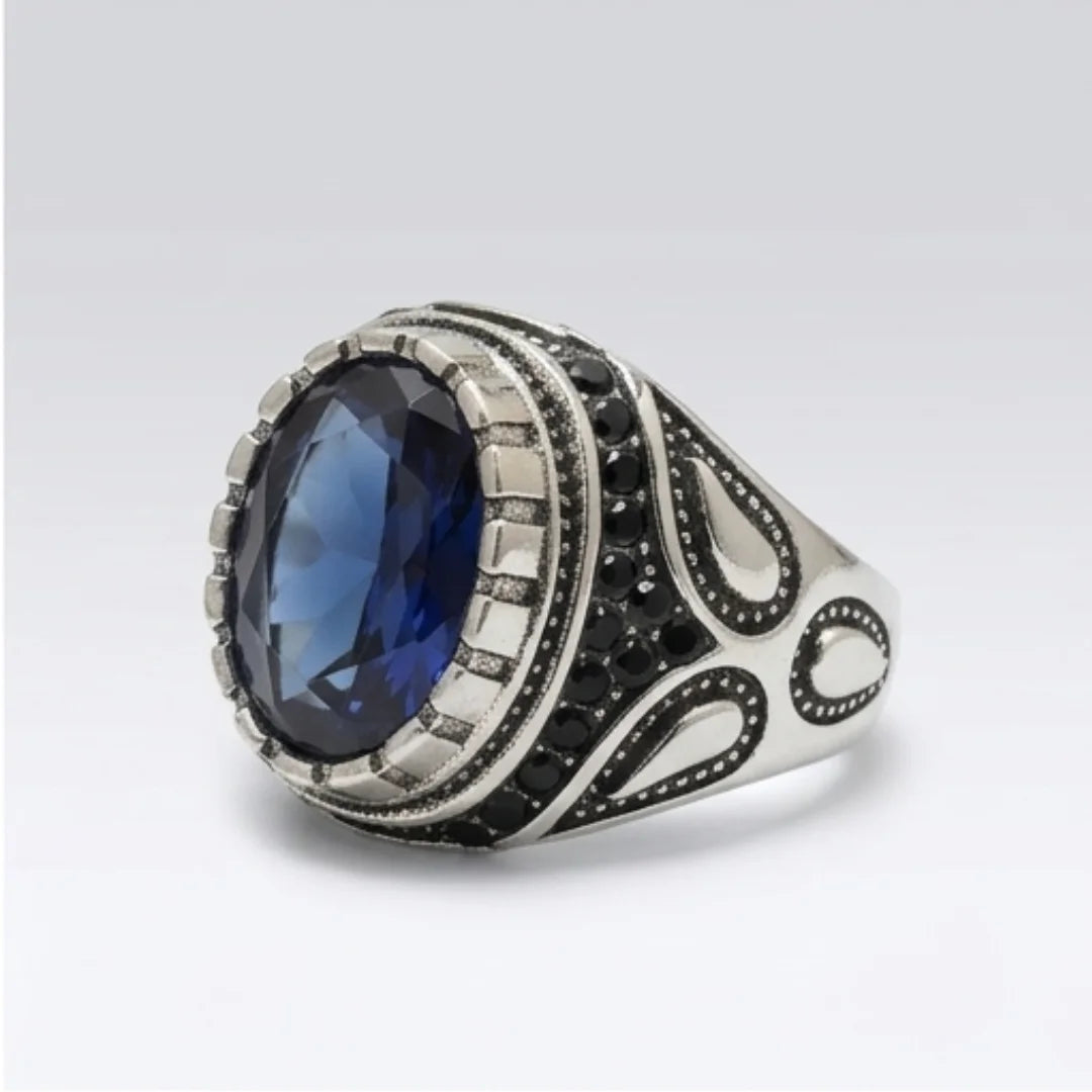 13 Carat Neelam Ring | Step Cut | Turkish Style Ring