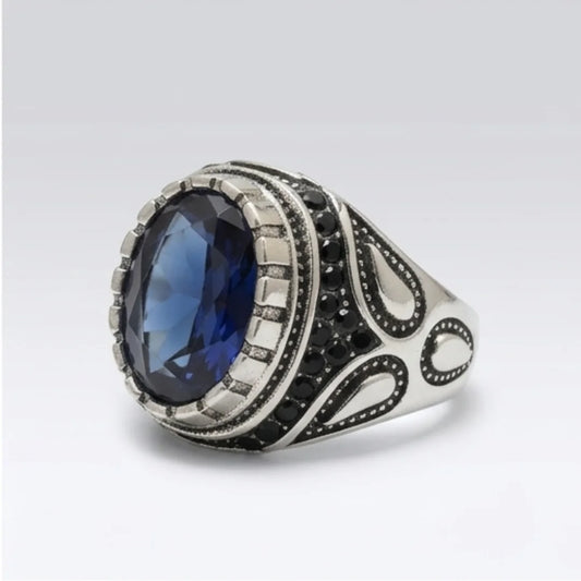 13 Carat Neelam Ring | Step Cut | Turkish Style Ring