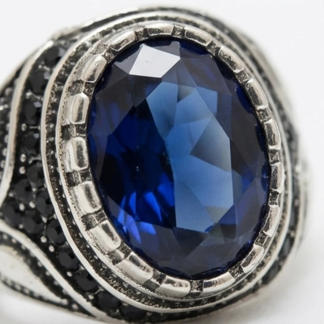 13 Carat Neelam Ring | Step Cut | Turkish Style Ring