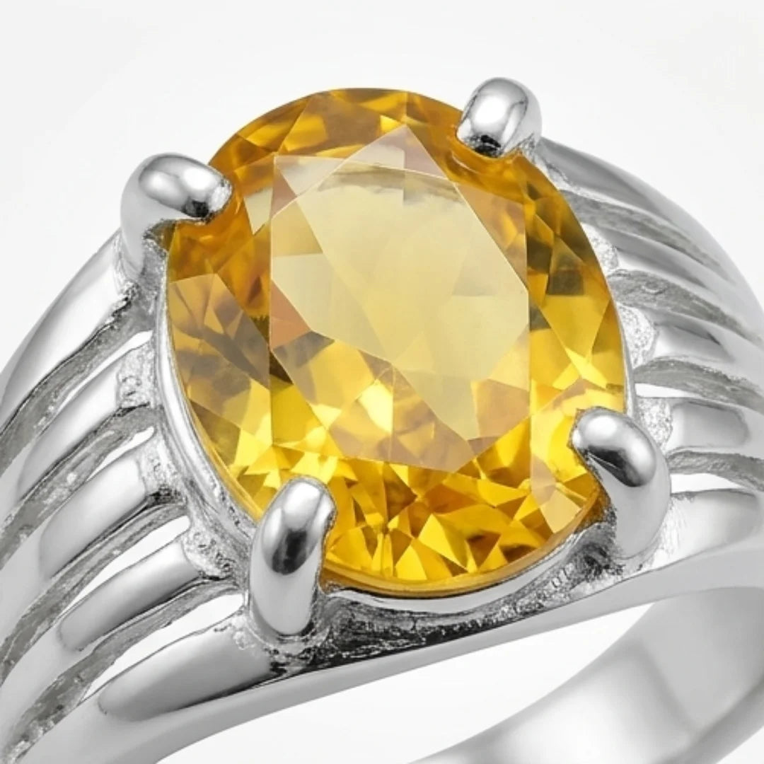 Pukhraj Ring | Oval Shape Step Cut | CODE P26