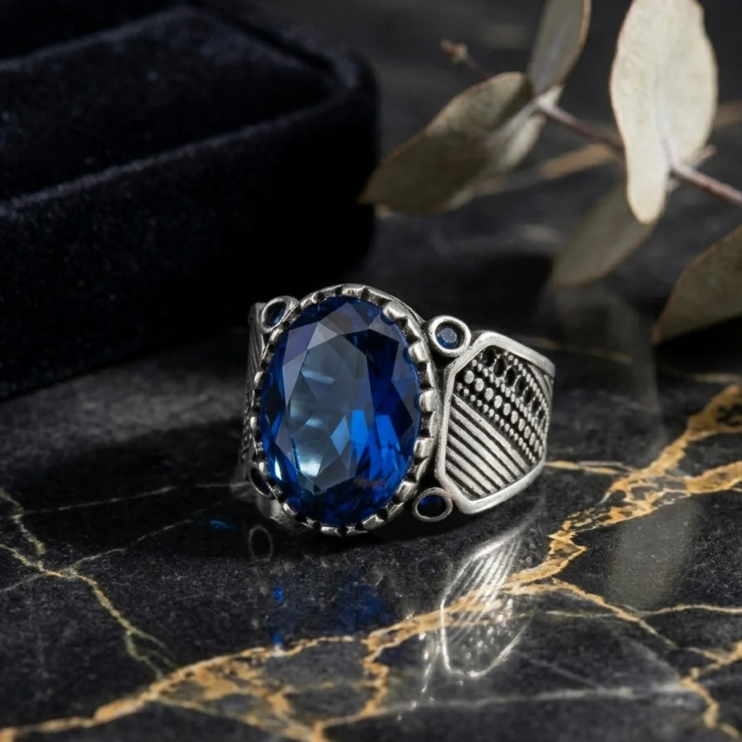 Neelam Ring | Step Cut | Italian Style Ring