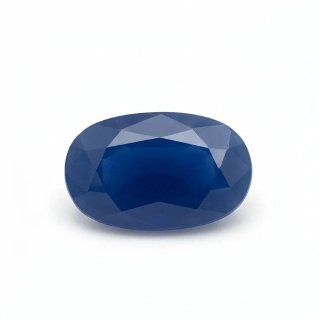 15 ct Neelam (blue stone) | Oval Shape Step Cutting | Vitreous Dark Blue