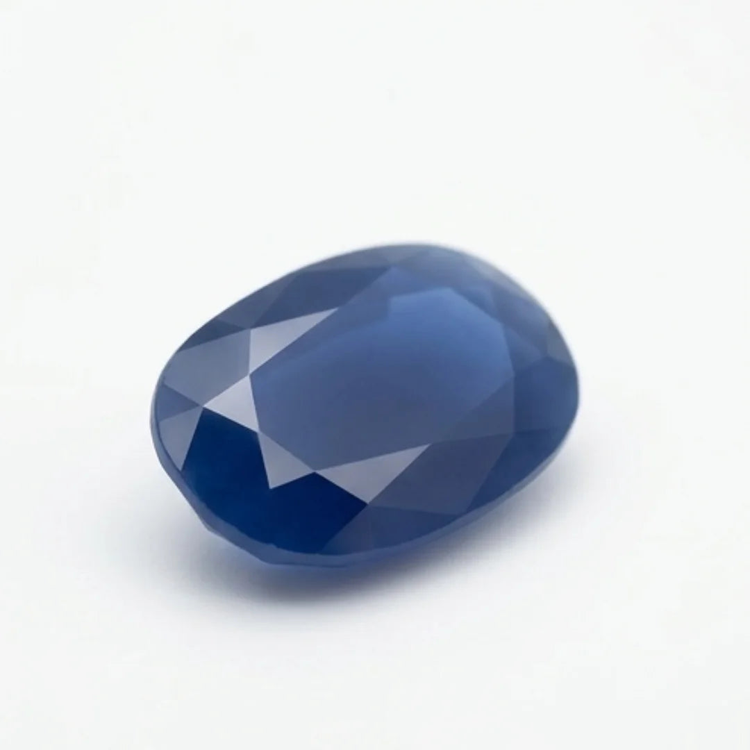15 ct Neelam (blue stone) | Oval Shape Step Cutting | Vitreous Dark Blue