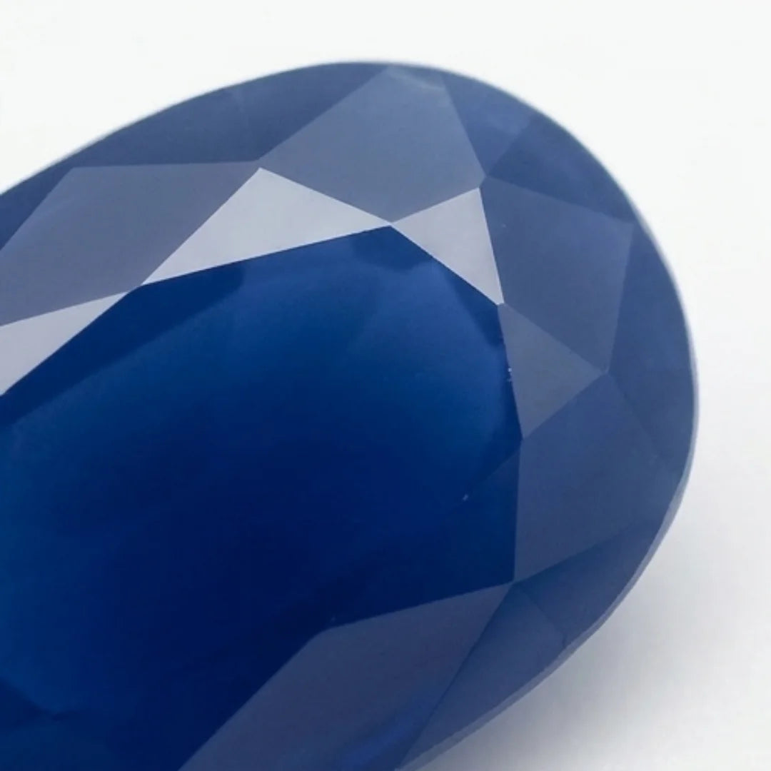15 ct Neelam (blue stone) | Oval Shape Step Cutting | Vitreous Dark Blue