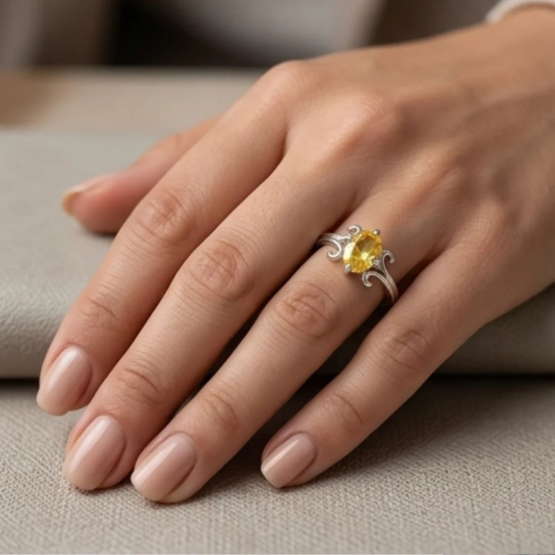 Pukhraj Female Ring | Shape Step Cut | CODE P25