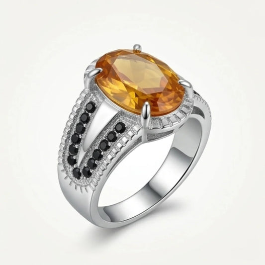 Pukhraj Ring | Diamond Shape Step Cut | CODE P31