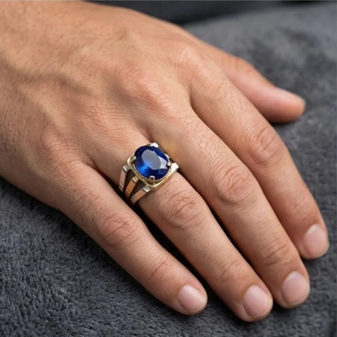 Neelam Ring | Blue Sapphire | Step Cut | CODE N-53