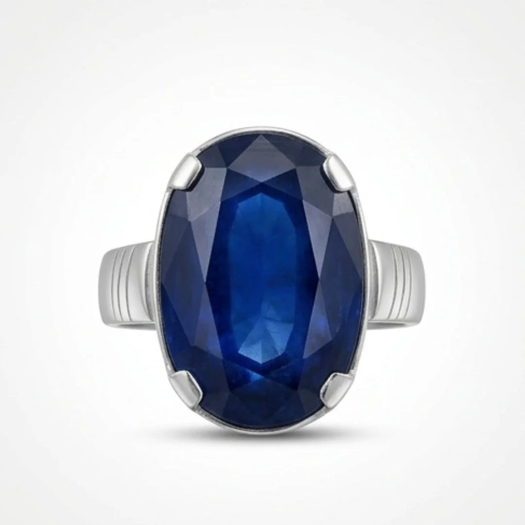 Neelam Ring | Blue Sapphire | Step Cut | CODE N-54
