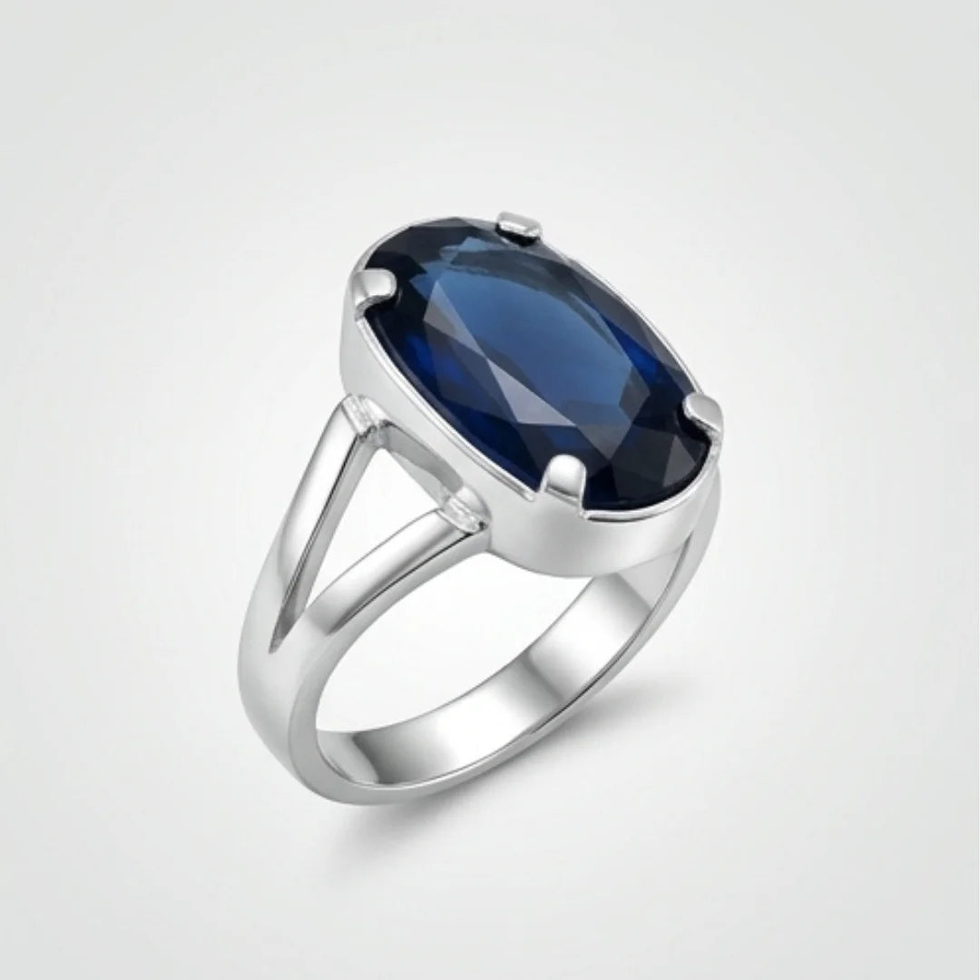 Neelam Ring | Blue Sapphire | Step Cut | CODE N-55