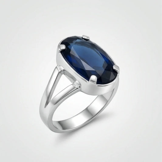 Neelam Ring | Blue Sapphire | Step Cut | CODE N-55