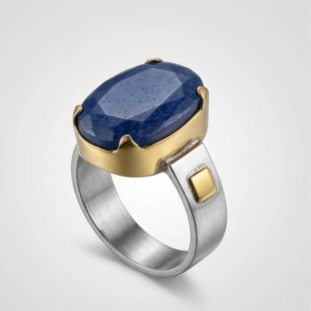 Neelam Ring | Blue Sapphire | Step Cut | CODE N-57