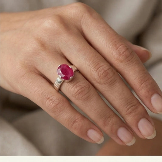 Ruby Female Ring | Step Cut | Yaqoot Ring | CODE R09