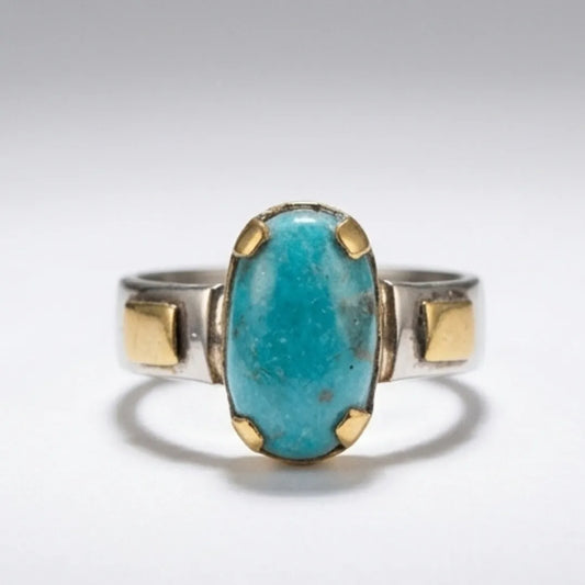 Natural Iranian Firoza (Turquoise) Ring – 6 Carat | LuckyStar Gemstone