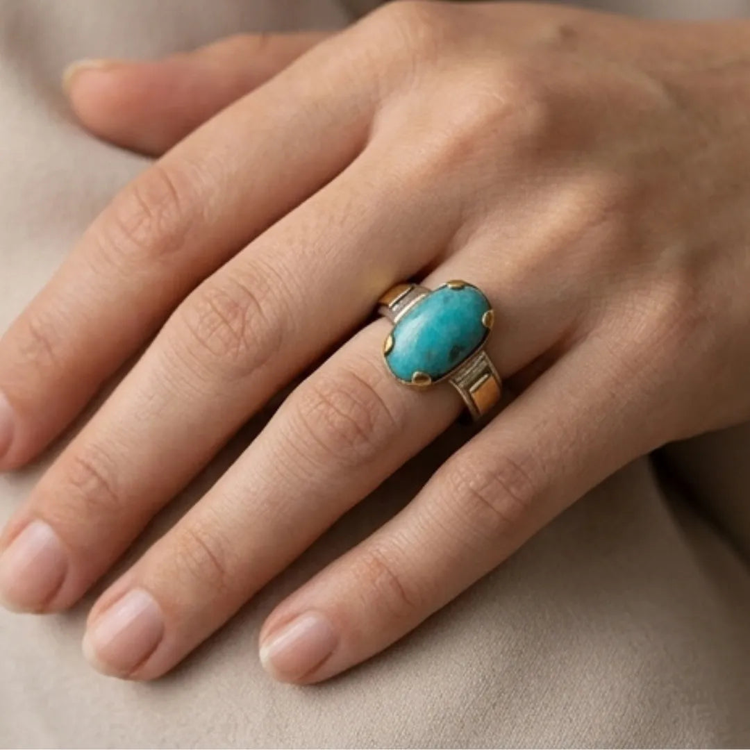 Natural Iranian Firoza (Turquoise) Ring – 6 Carat | LuckyStar Gemstone