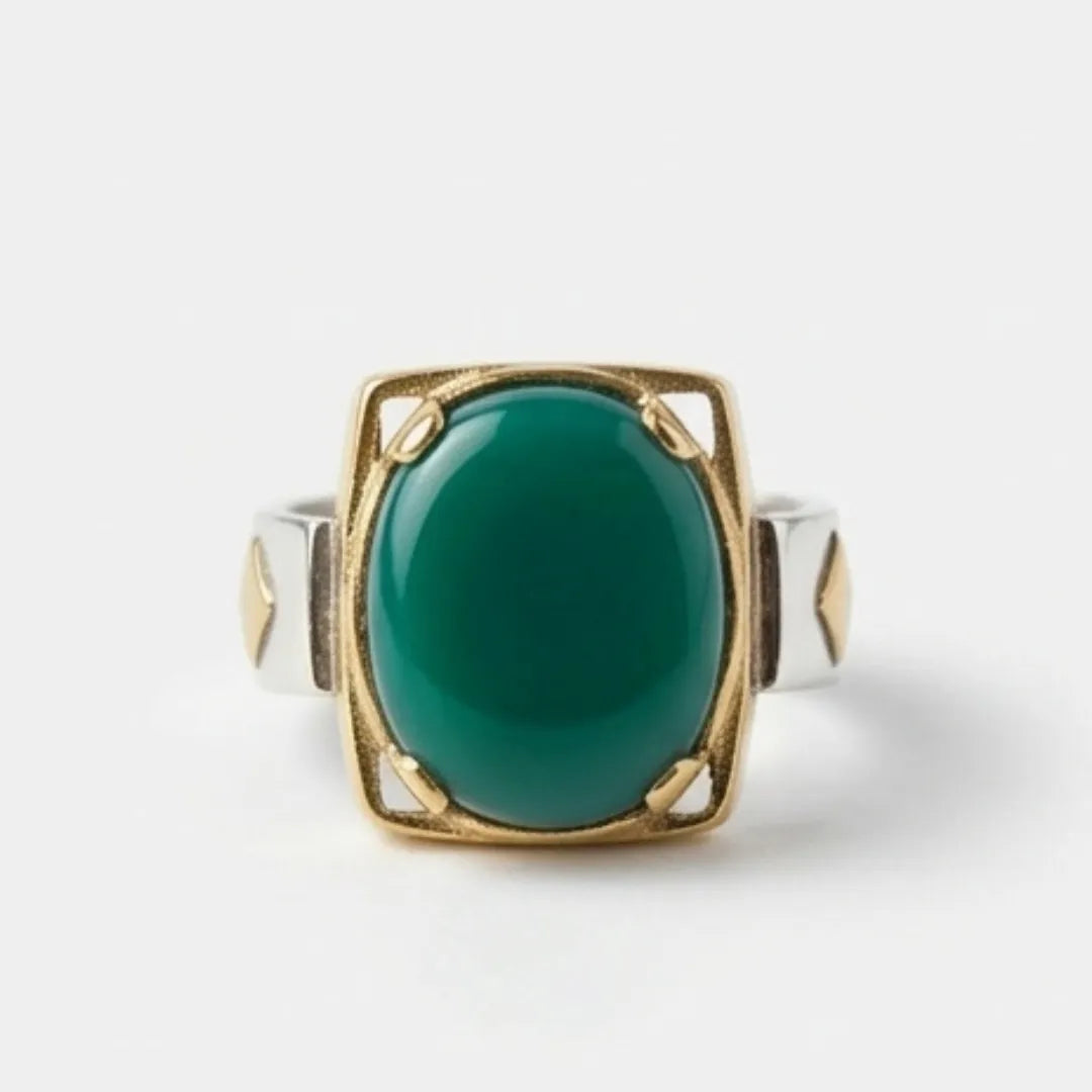 Husseini Plain Feroza Ring for Men – 12 Carat Natural Iranian Turquoise | LuckyStar Gemstone