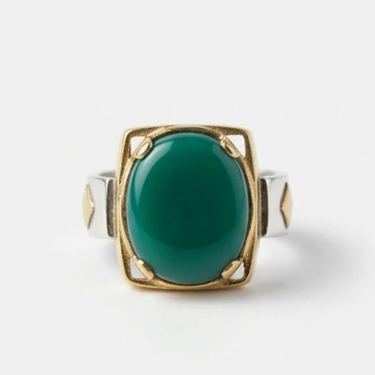 Husseini Plain Feroza Ring for Men – 12 Carat Natural Iranian Turquoise | LuckyStar Gemstone