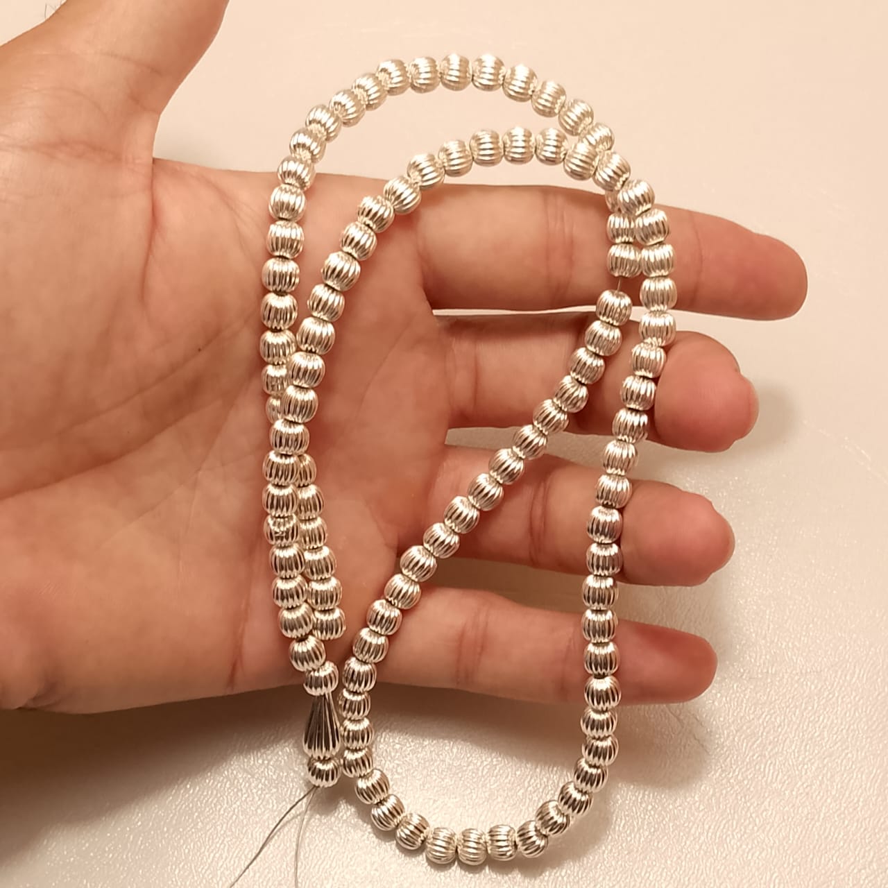 Silver Tasbeeh | Italian style | 100 Beads | 6 mm | Free Gift Box