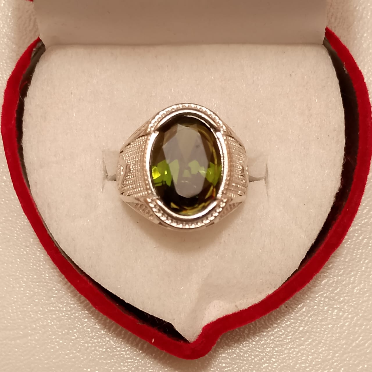 12 carat Peridot Ring | Step Cut | Italian Style Ring