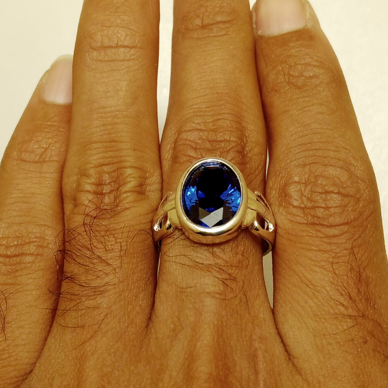 10 carat Kashmiri Neelam Ring | Step Cut | Italian Style Ring