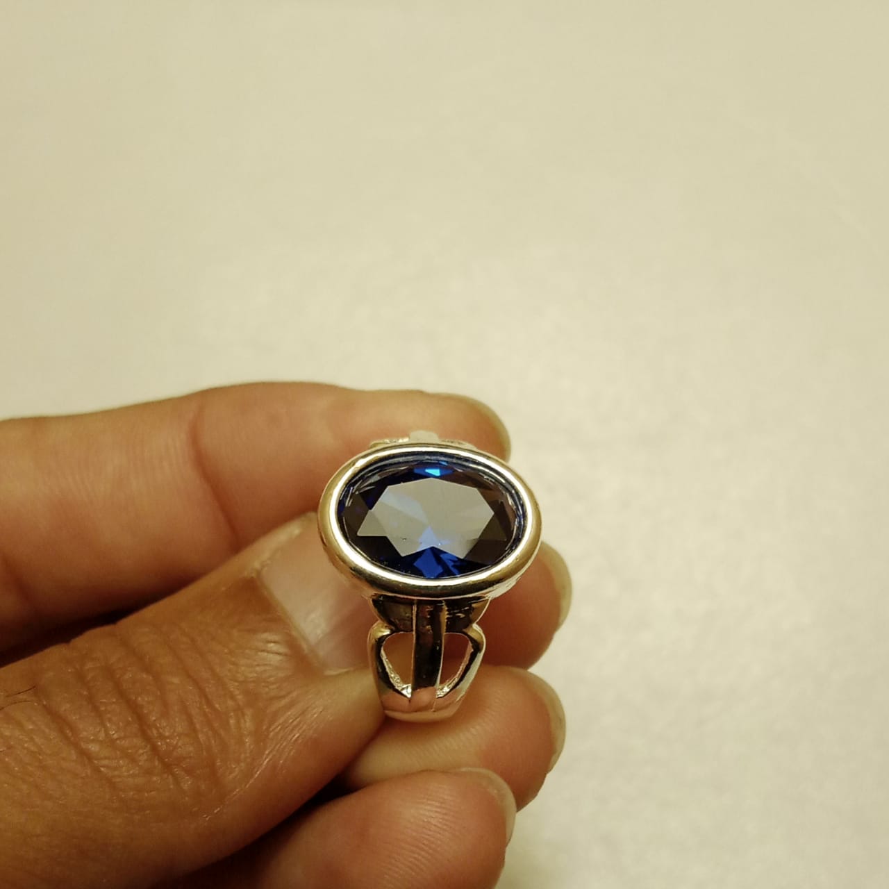 10 carat Kashmiri Neelam Ring | Step Cut | Italian Style Ring
