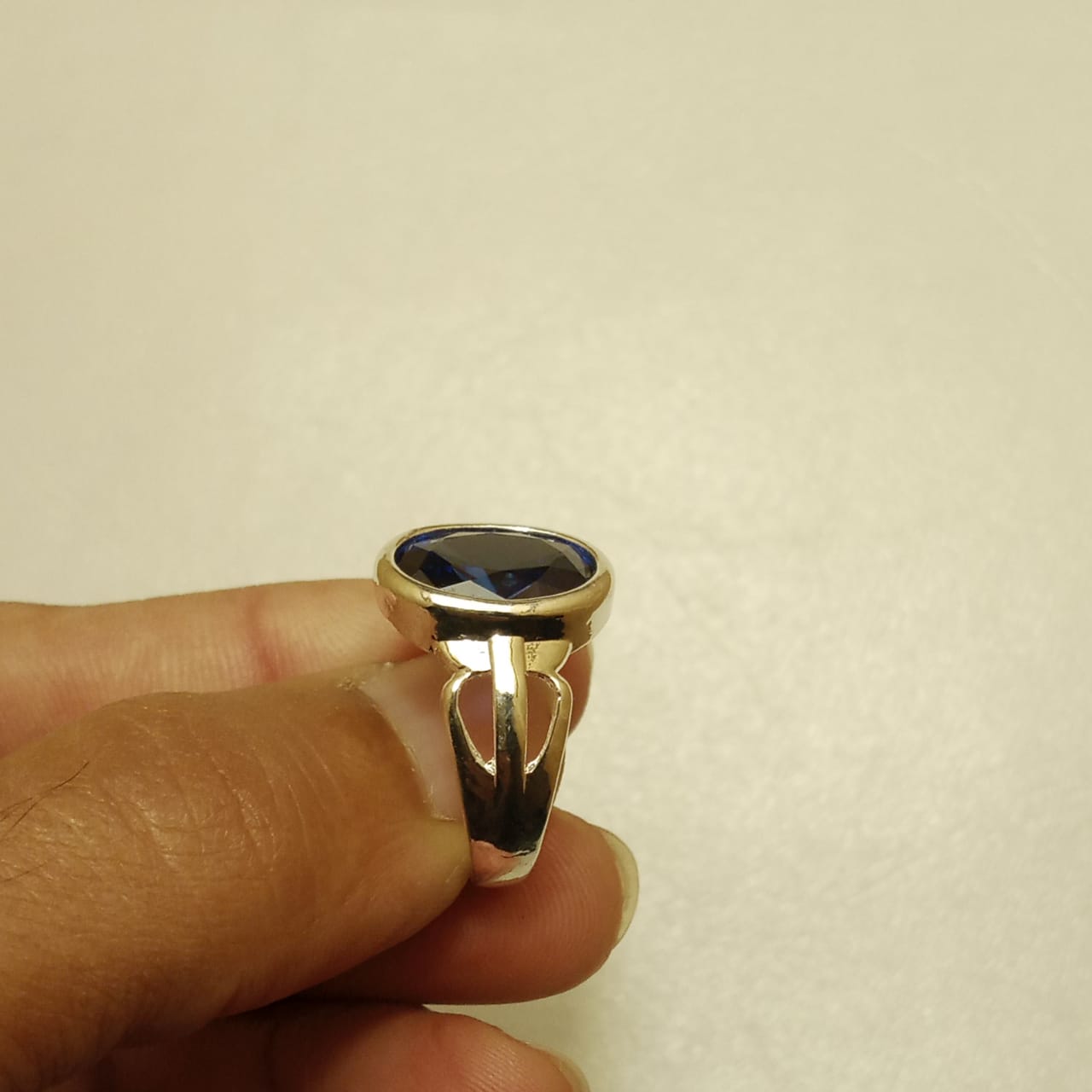 10 carat Kashmiri Neelam Ring | Step Cut | Italian Style Ring