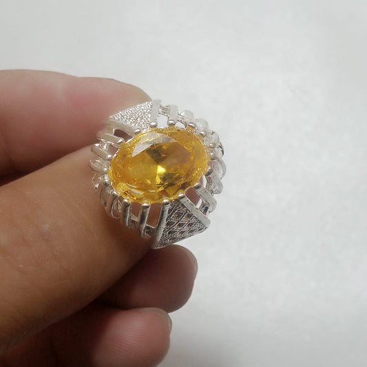 Pukhraj Ring | Step Cut | Italiyan Style