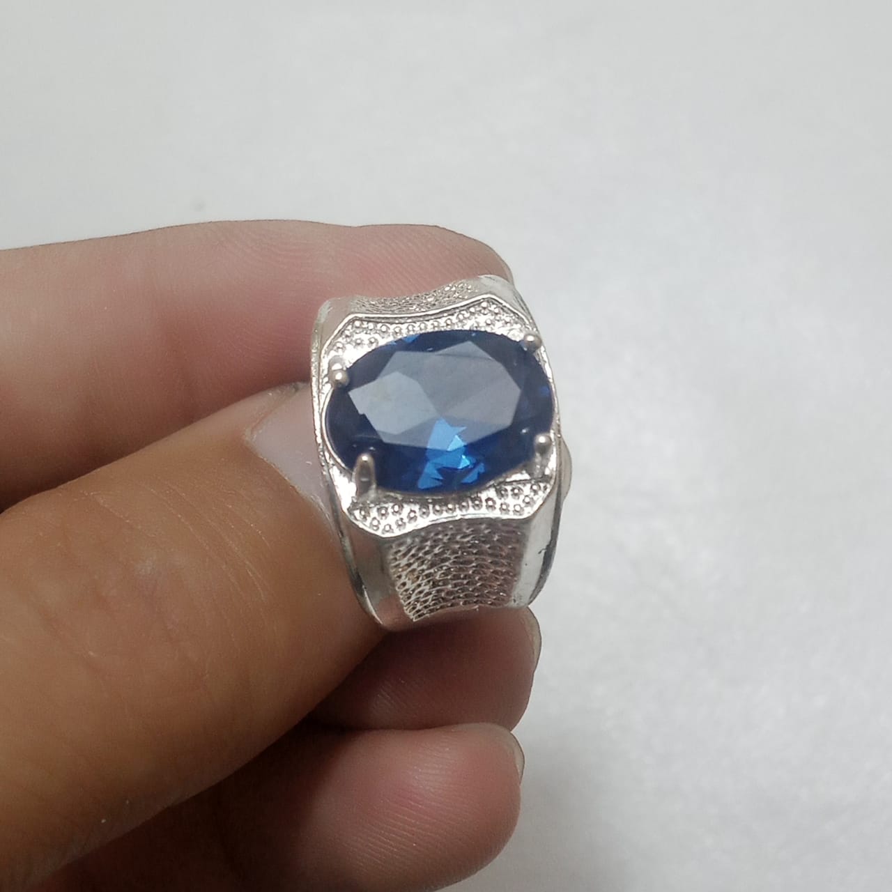 12 Carat Neelam Ring | Step Cut | Turkish Style Ring