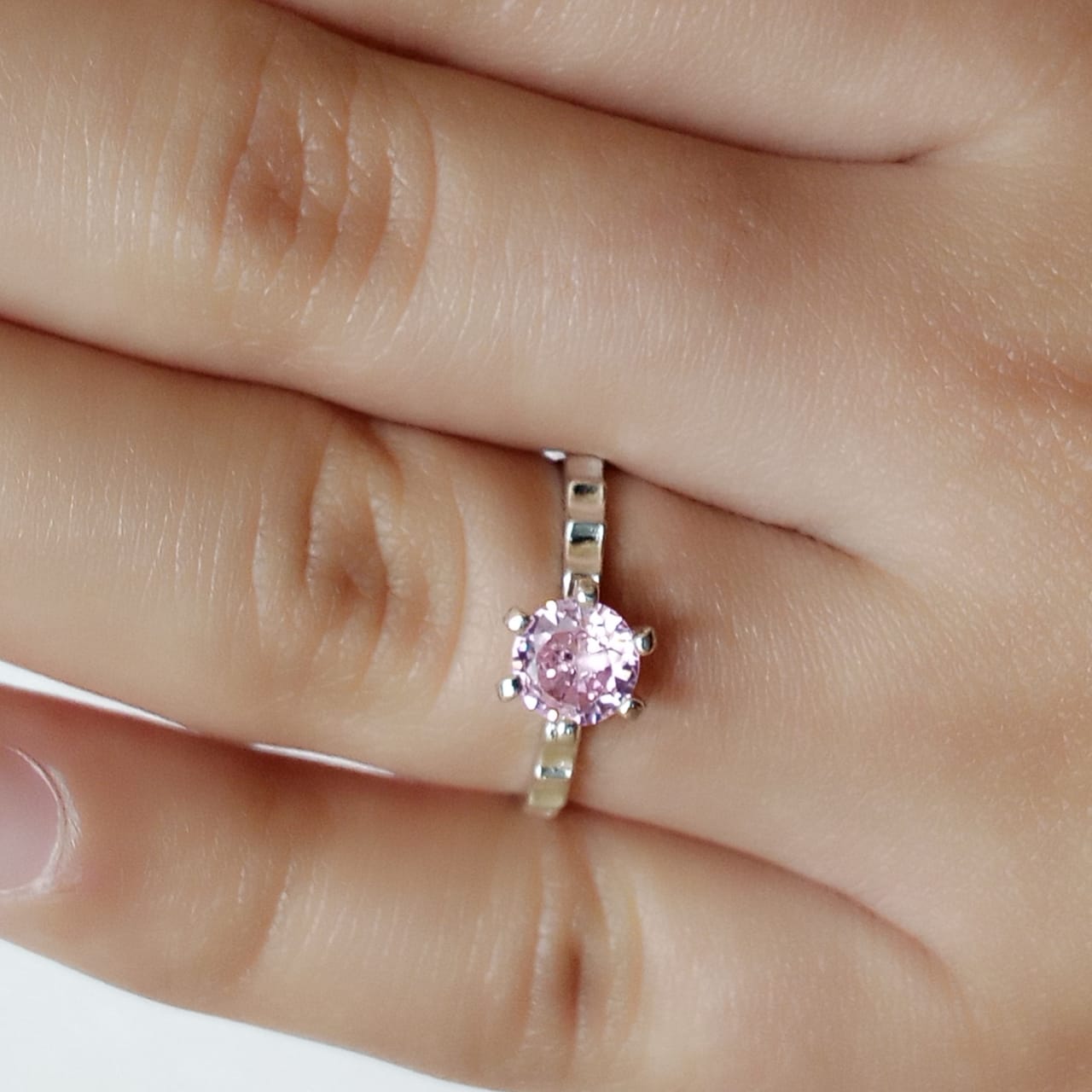 Pink Sapphire Female Ring | Diamond Cut | CODE WS-01
