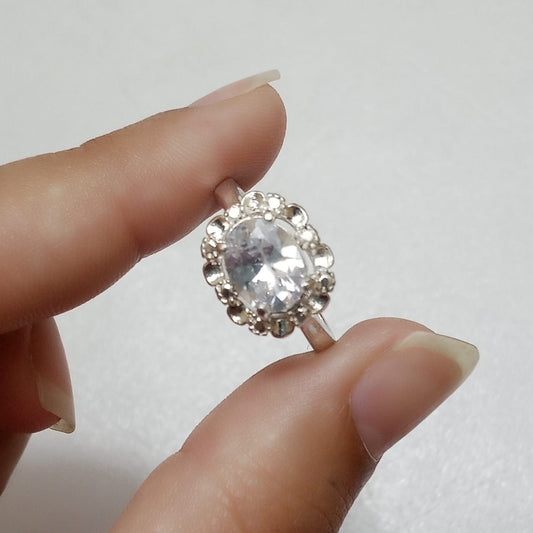 White Sapphire Female Ring | Step Cut | CODE WS-04