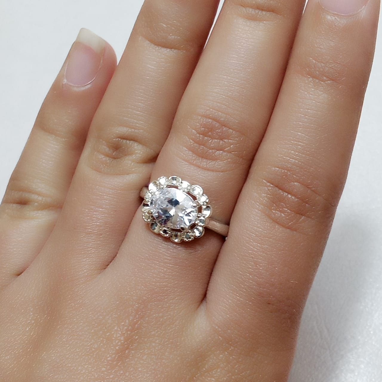 White Sapphire Female Ring | Step Cut | CODE WS-04