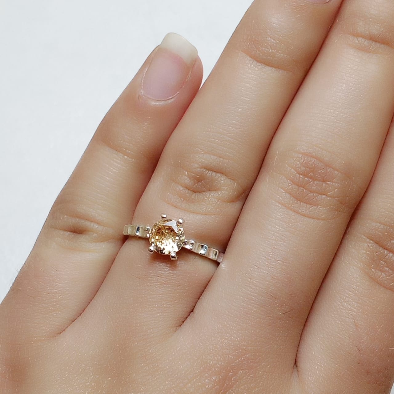 Pukhraj Female Ring | Diamond Shape Step Cut | CODE P24